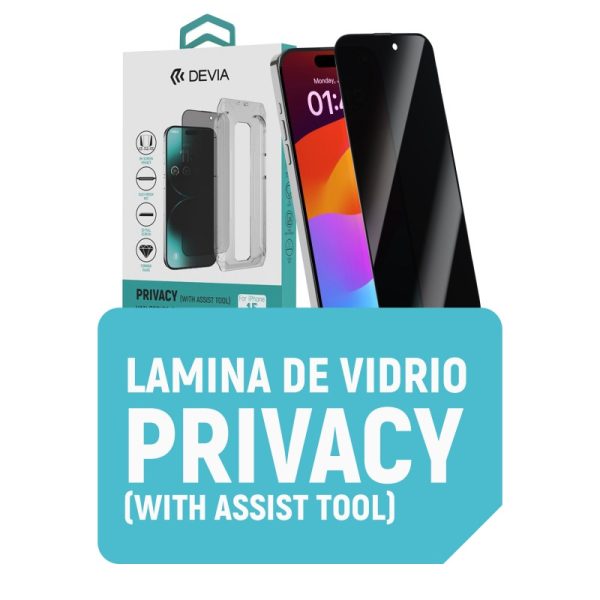iPhone 15 Pro: Vidrio Anti espía (con herramienta de asistencia)