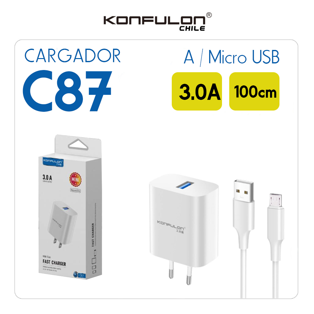 Kit Cargador Micro C87  A/Micro 3.0A