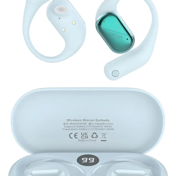 Audífonos Devia Ows Lite1 Livianos Cómodos Bluetooth Celeste 2681