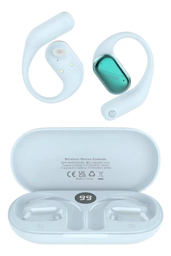 Audífonos Devia Ows Lite1 Livianos Cómodos Bluetooth Celeste 2681