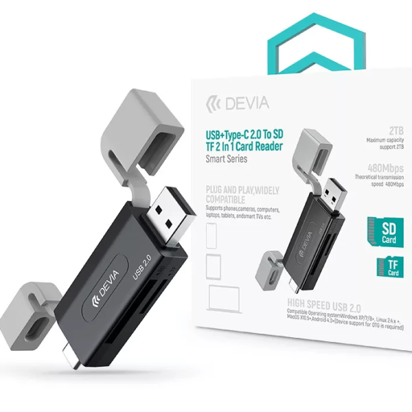 imgi_2_1908265_devia-smart-series-2in1-sd-microsd-usb---type-c-memoriakartya-olvaso-fekete Lector Memoria Devia Ios Android 2tb 480mbps Usb Tipo C