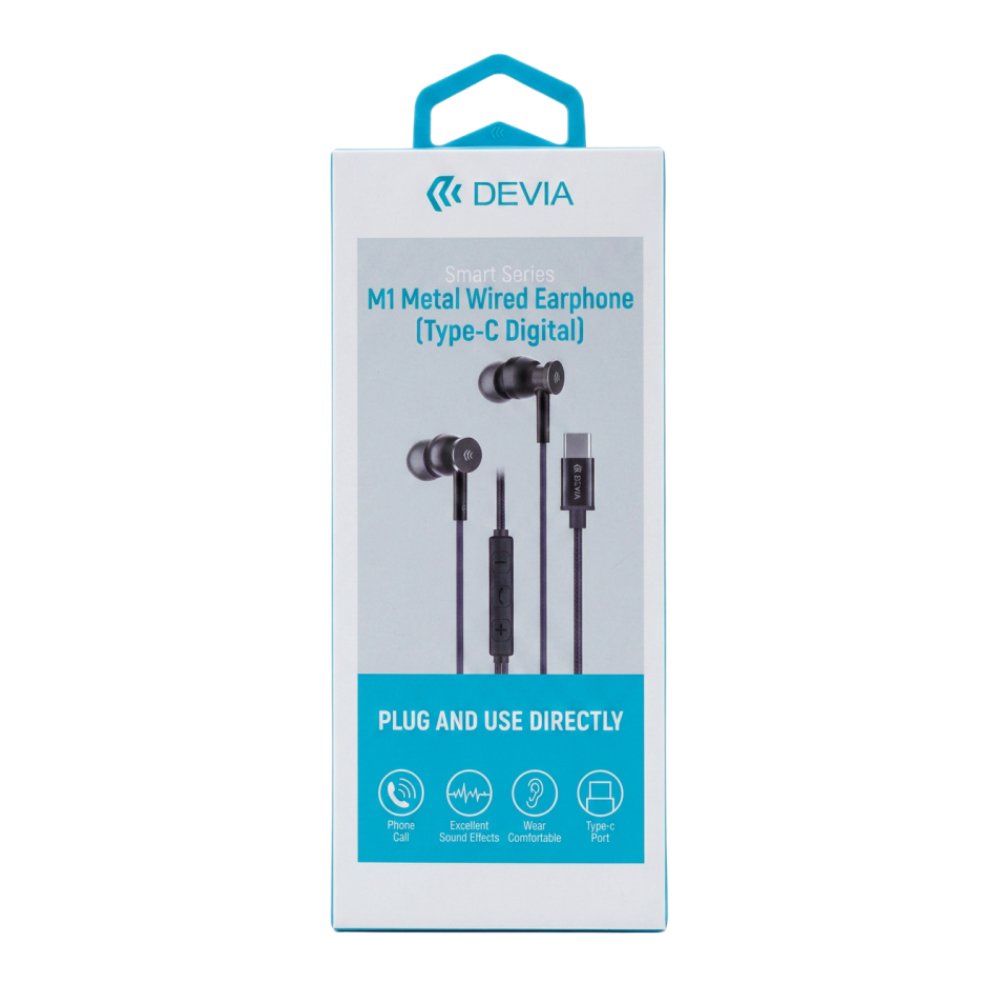 ML M1 METAL DEVIA Audífonos Tipo C Devia M1 Metal In-Ear Compatible iPhone Samsung