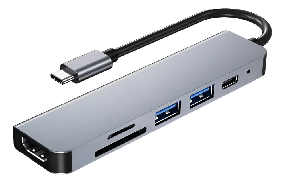 Adaptador USB-C 6 en 1 para Mac, MacBook y PC