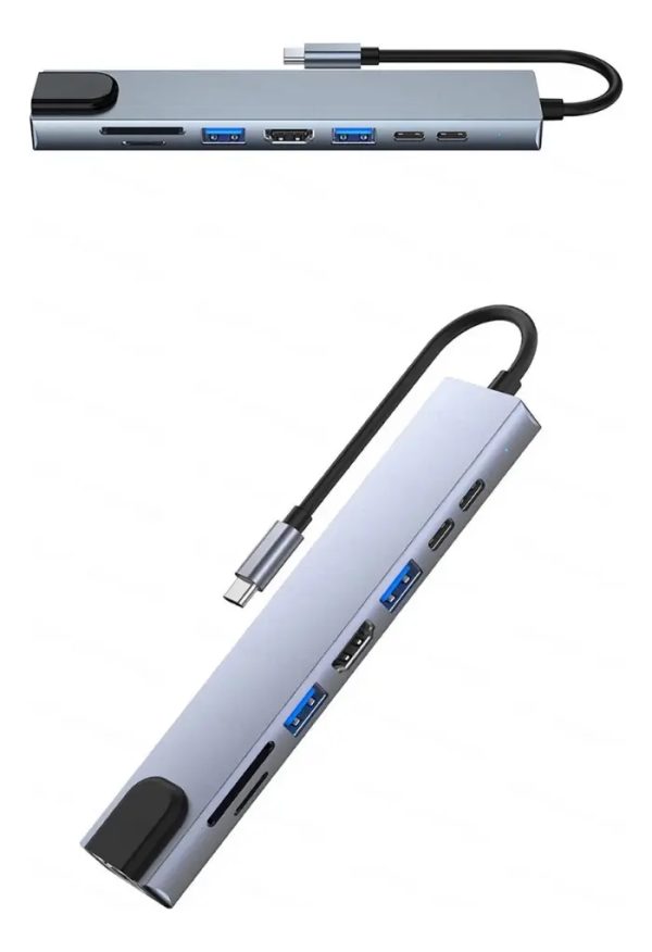 Adaptador Multipuerto USB-C 8 en 1 Profesional con HDMI 4K