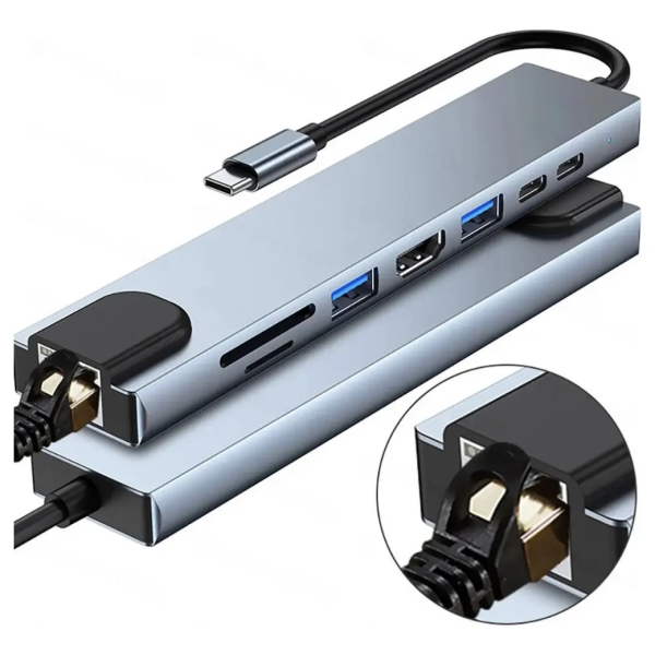 Adaptador Multipuerto USB-C 8 en 1 Profesional con HDMI 4K