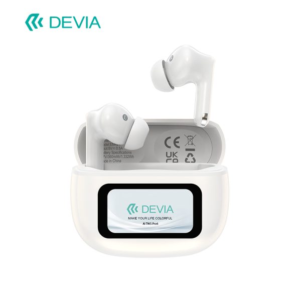 Audífonos Devia Pro6 TWS Traductor IA ANC Hasta 30h Pantalla
